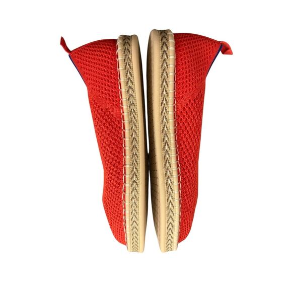 NEW Rothy’s The Espadrille Red Hot Jute Cushion Slip On Knit Flat Comfort Size 8 - Picture 4 of 12